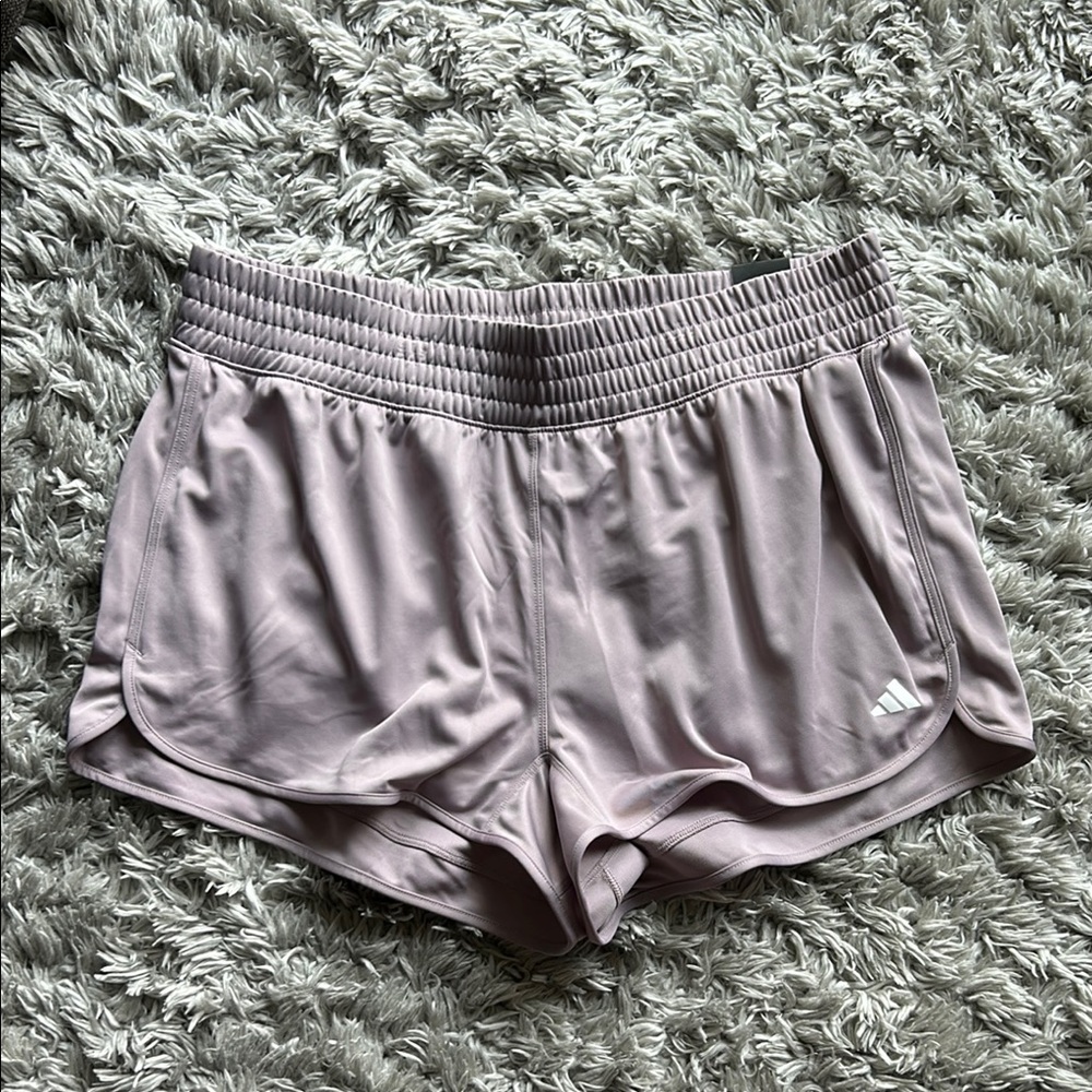 Adidas Purple Athletic Shorts Lightweight Elastic Waist